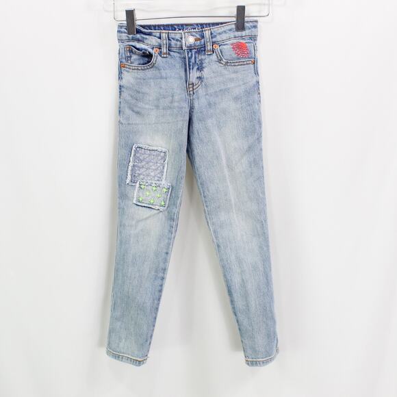 CAT & JACK Blue Light Wash Patch Work Skinny Jeans - Picture 7 of 7